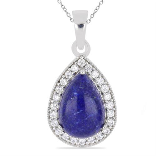 BUY STERLING SILVER NATURAL LAPIS LAZULI GEMSTONE BIG STONE PENDANT